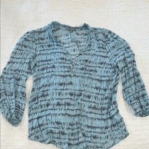Wit & Wisdom Teal and Black Patterned Blouse